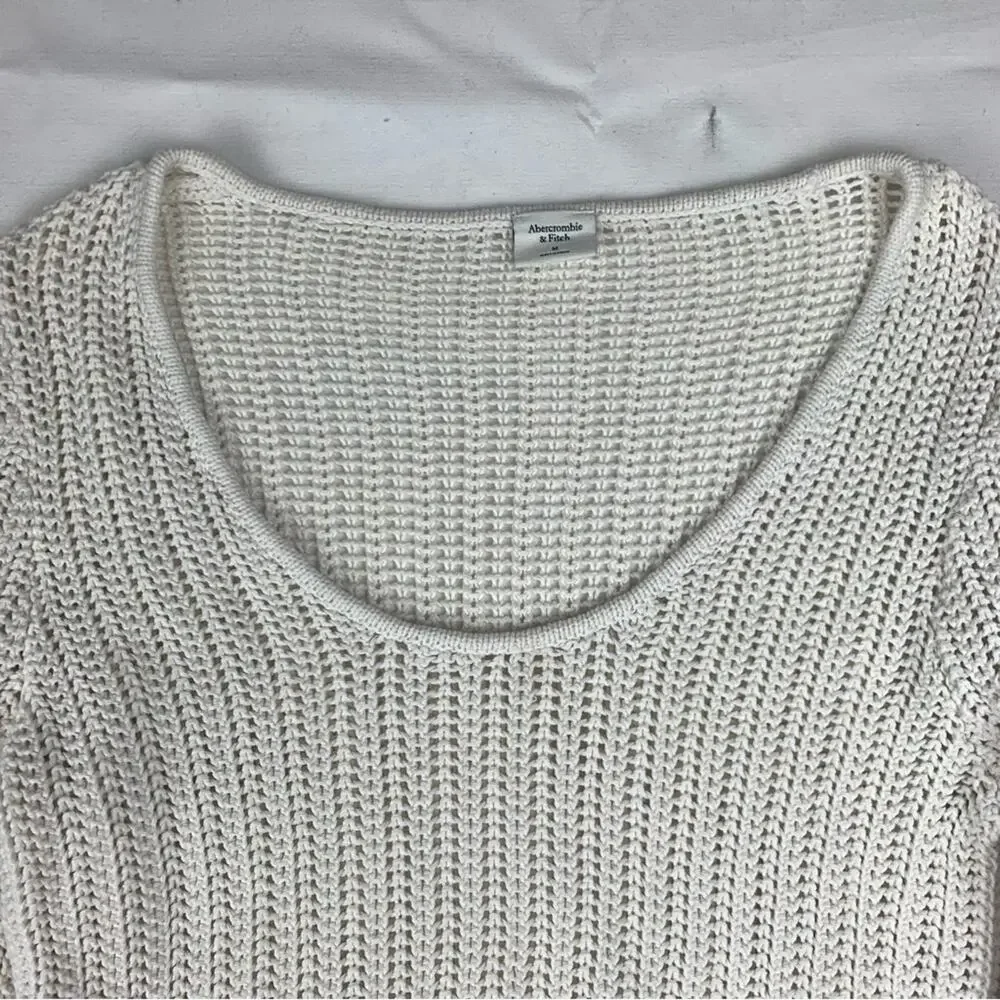 Abercrombie & Fitch women's medium loose knit long sleeve Crop Top nautical rela